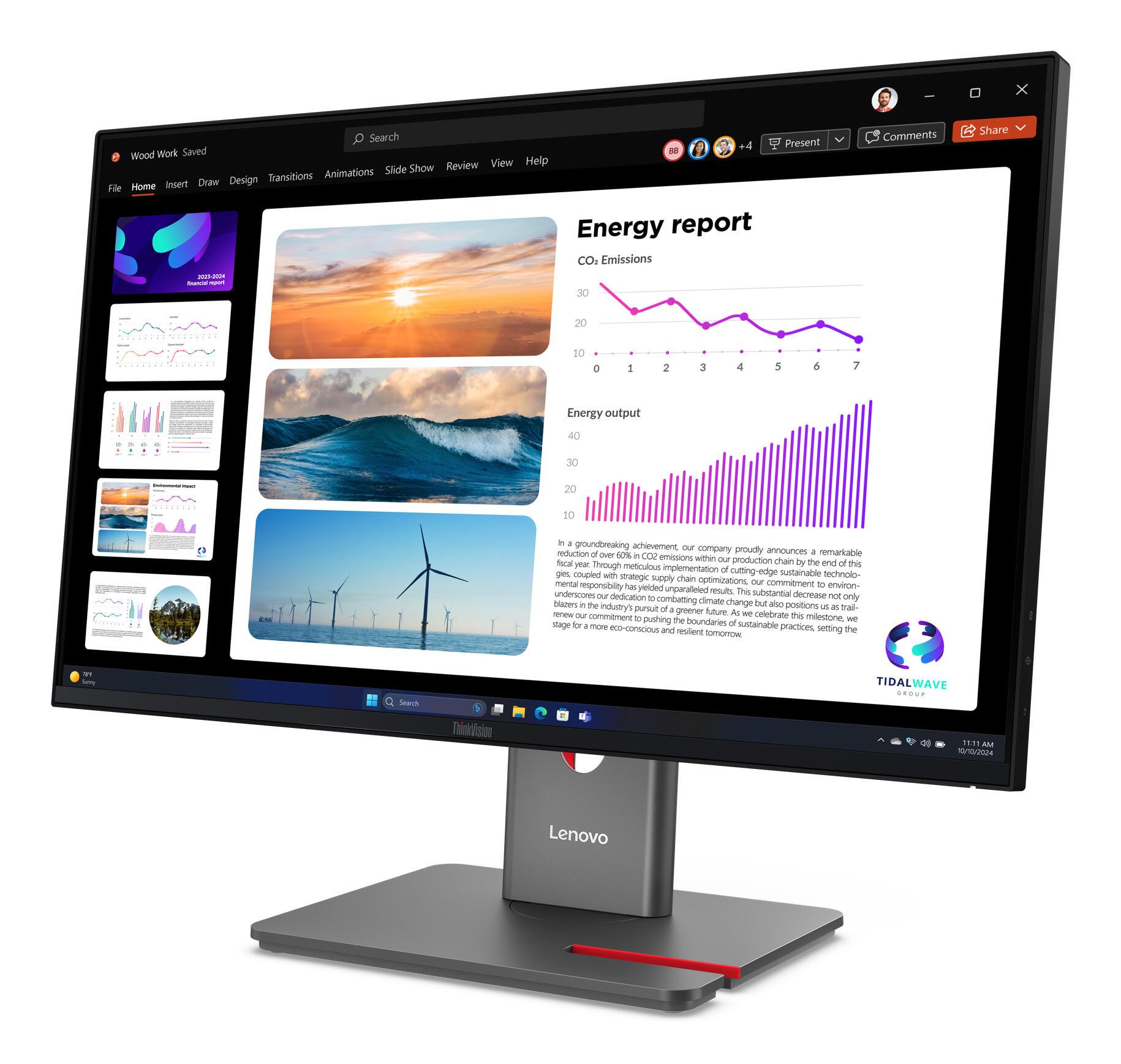 Lenovo Monitor ThinkVision P24q-40 / 64B2GAT1EU Schwarz 60,5 cm (23.8")