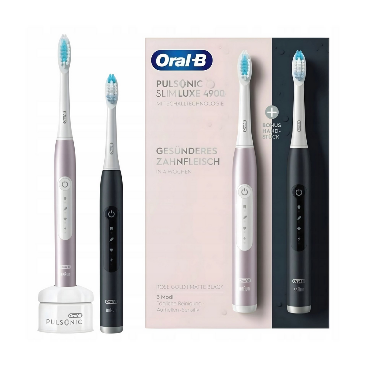 Oral-B Toothbrush Pulsonic Slim Luxe 4900 / 396345 Rose Gold, Black Double pack