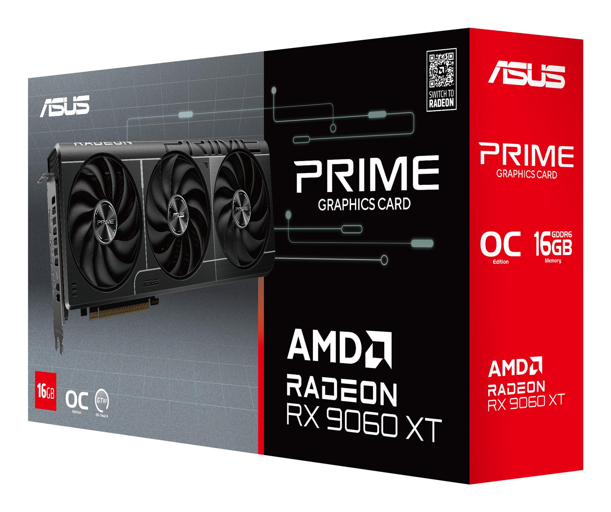 ASUS Grafikkarte PRIME RX9060XT O16G / 90YV0LF1-M0NA00 Schwarz