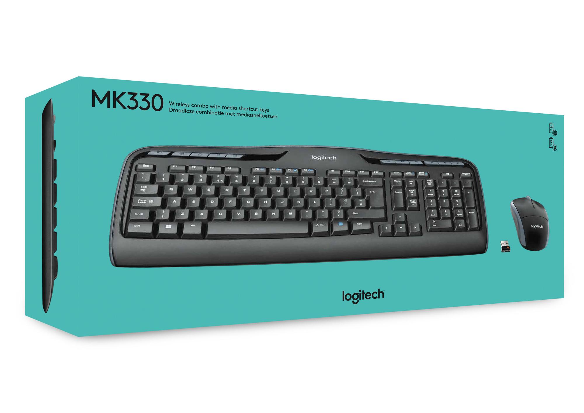 Logitech Set de ratón y teclado MK330 / 920-003989 Negro