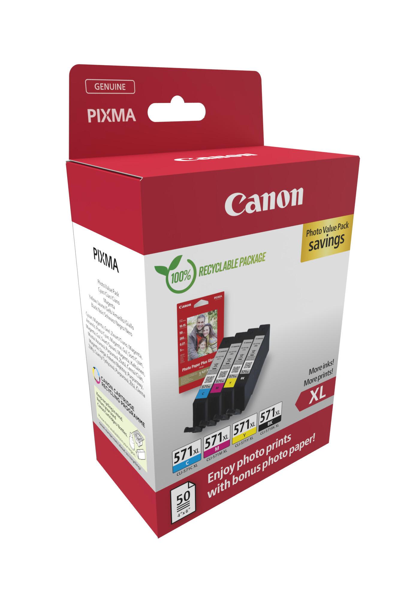 Canon Tinta CLI-571XL / 0332C006 BK,C,M,Y XL Multipack