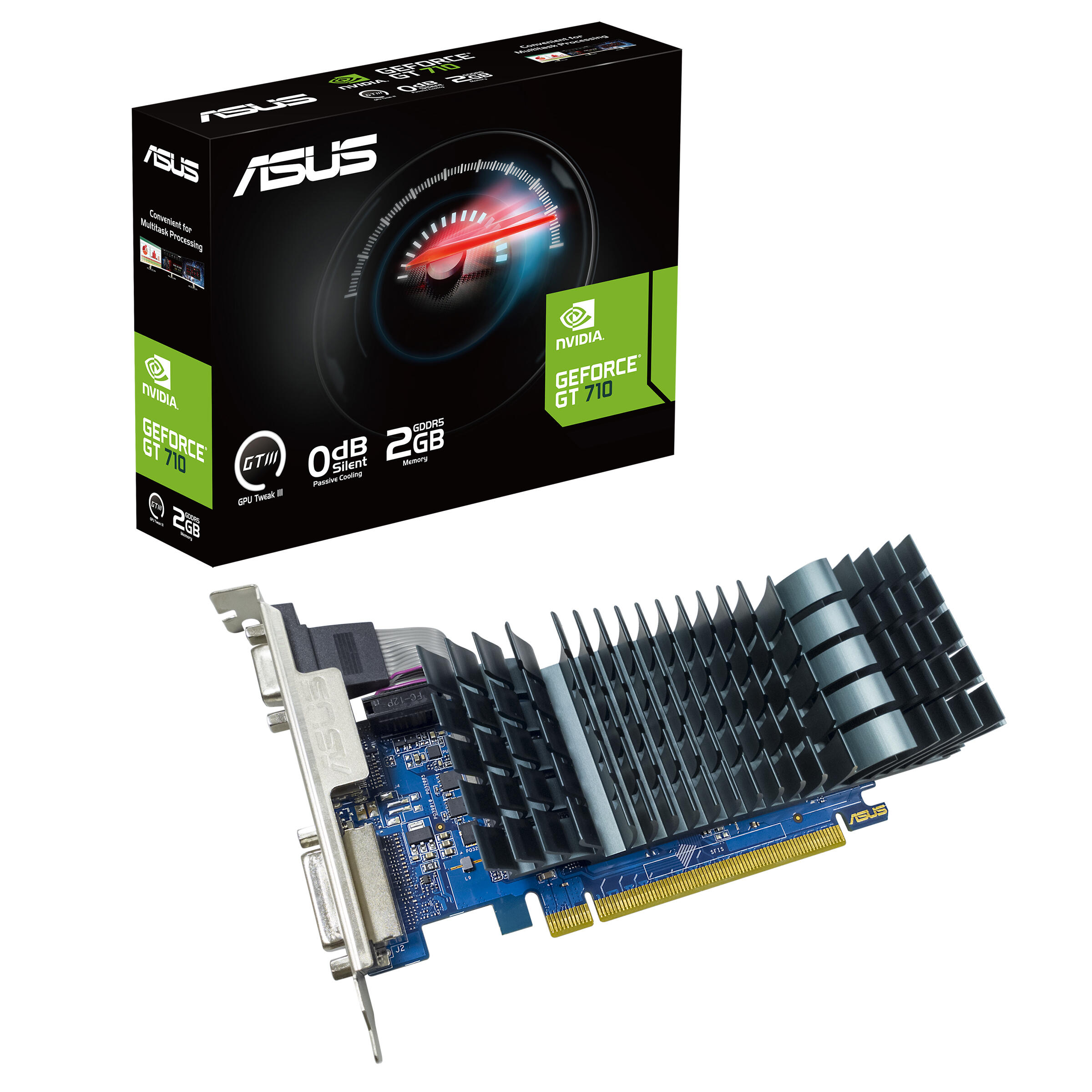 ASUS Scheda grafica GT710 SL 2GD5 BRK EVO / 90YV0ALA-M0NA00 Nero, blu
