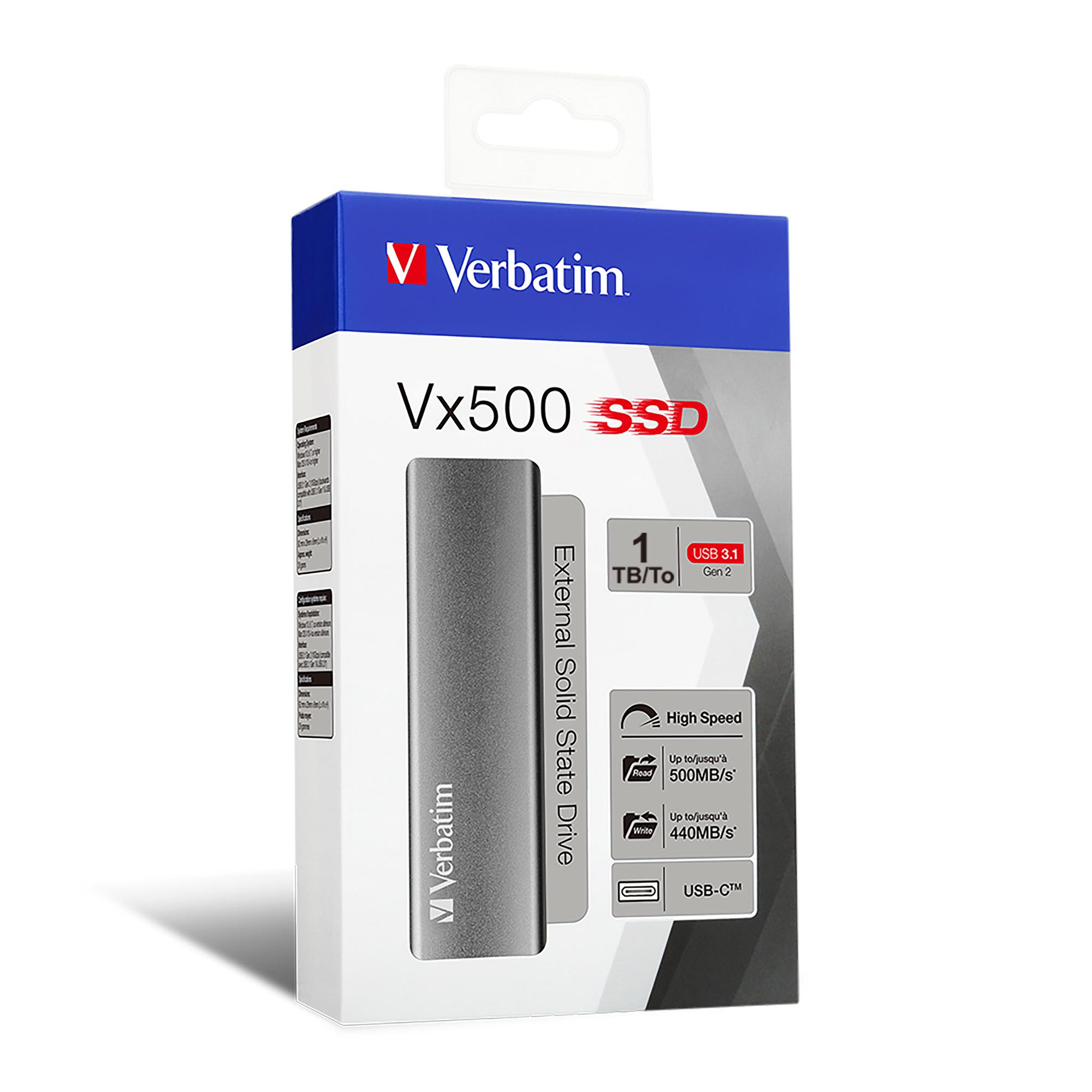 Verbatim External SSD Vx500 1TB / 47444 Silver