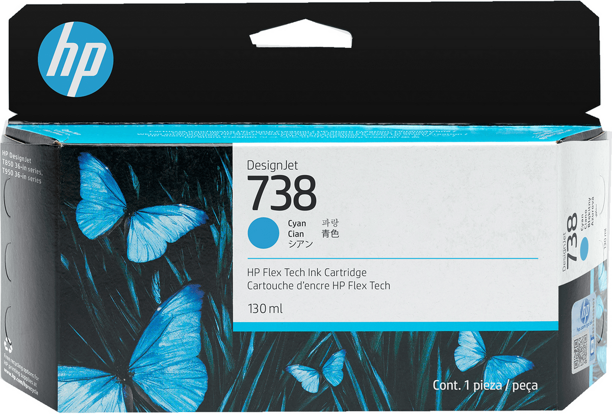 HP Ink 738 / 498N5A Cyan