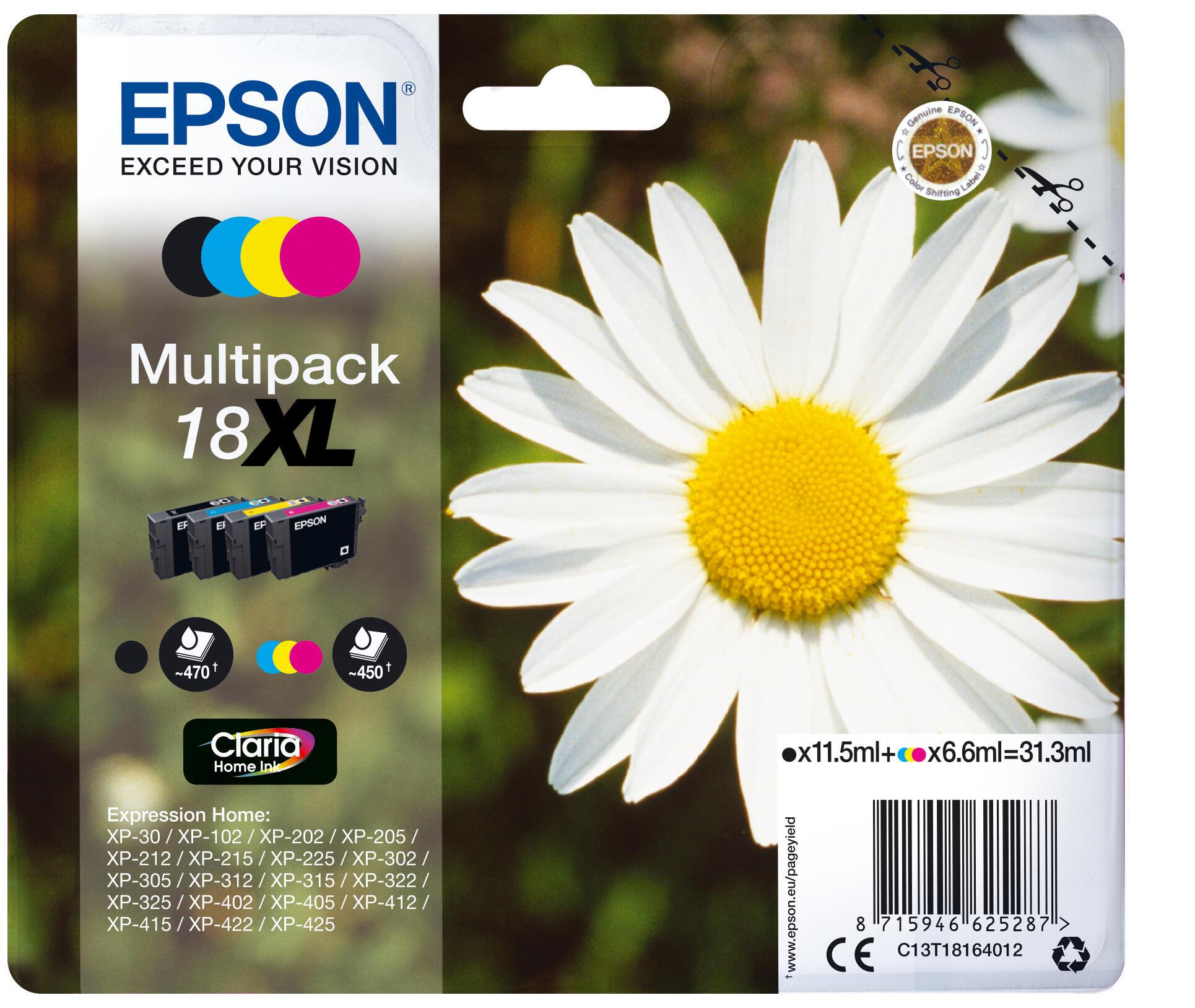 Epson Ink 18XL / C13T18164012 BK,C,M,Y XL Multipack
