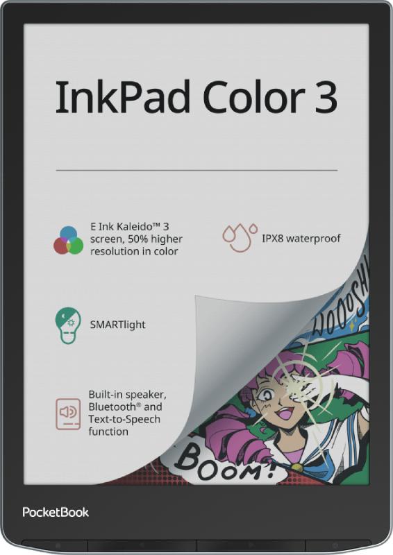 PocketBook lettore di eBook InkPad Color 3 EU / PB743K3-1-WW Nero, grigio L 19,8 cm (7,8")