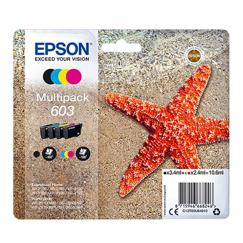 Epson Tinte 603 / C13T03U64010 BK,C,M,Y Multipack