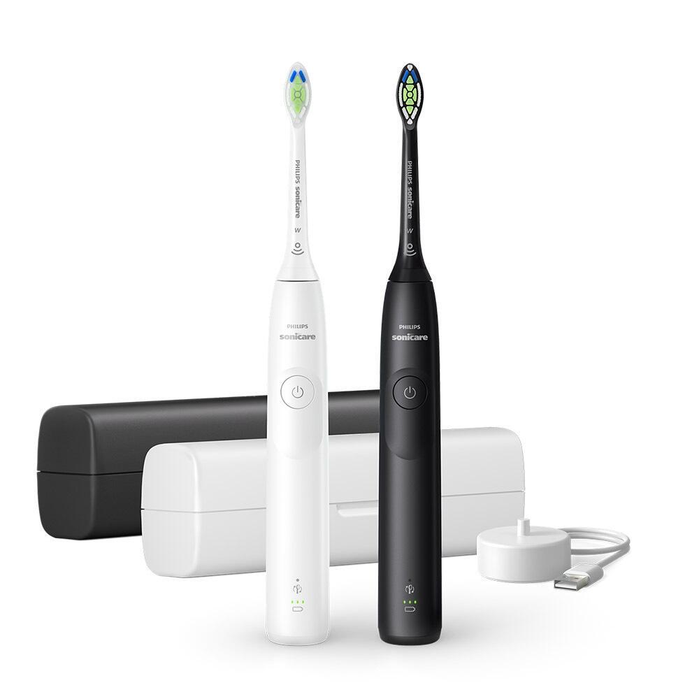 Philips Zahnbürste Sonicare 5300 mit Etui / HX7109/01 Schwarz, Weiß Doppelpack
