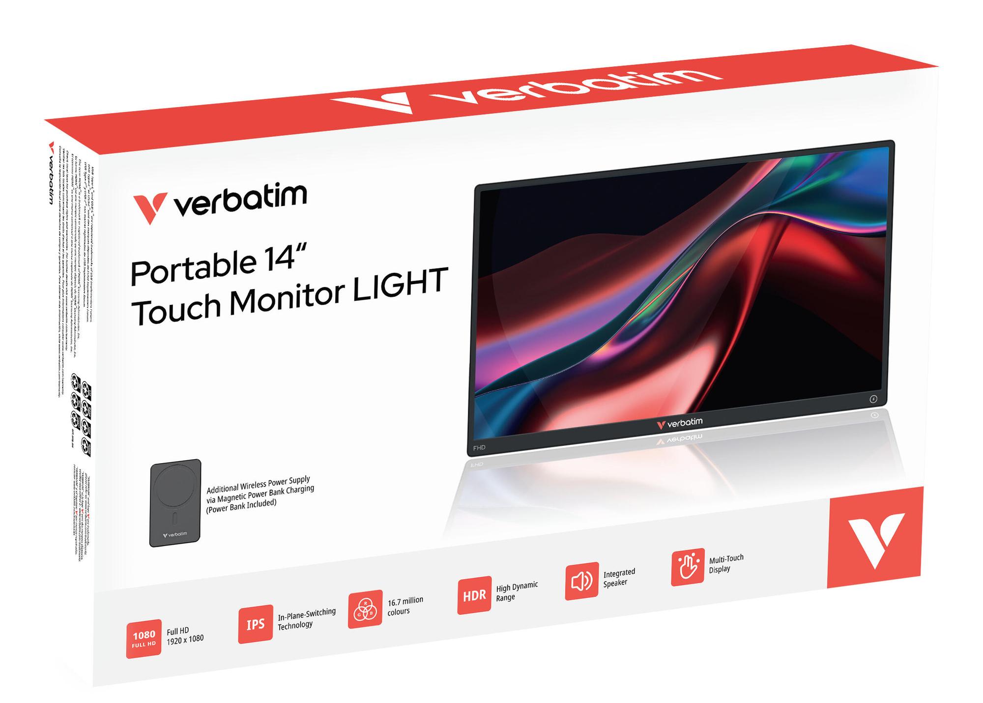 Verbatim Monitor LIGHT mit Powerbank / 32088 Negro S 35,6 cm (14")