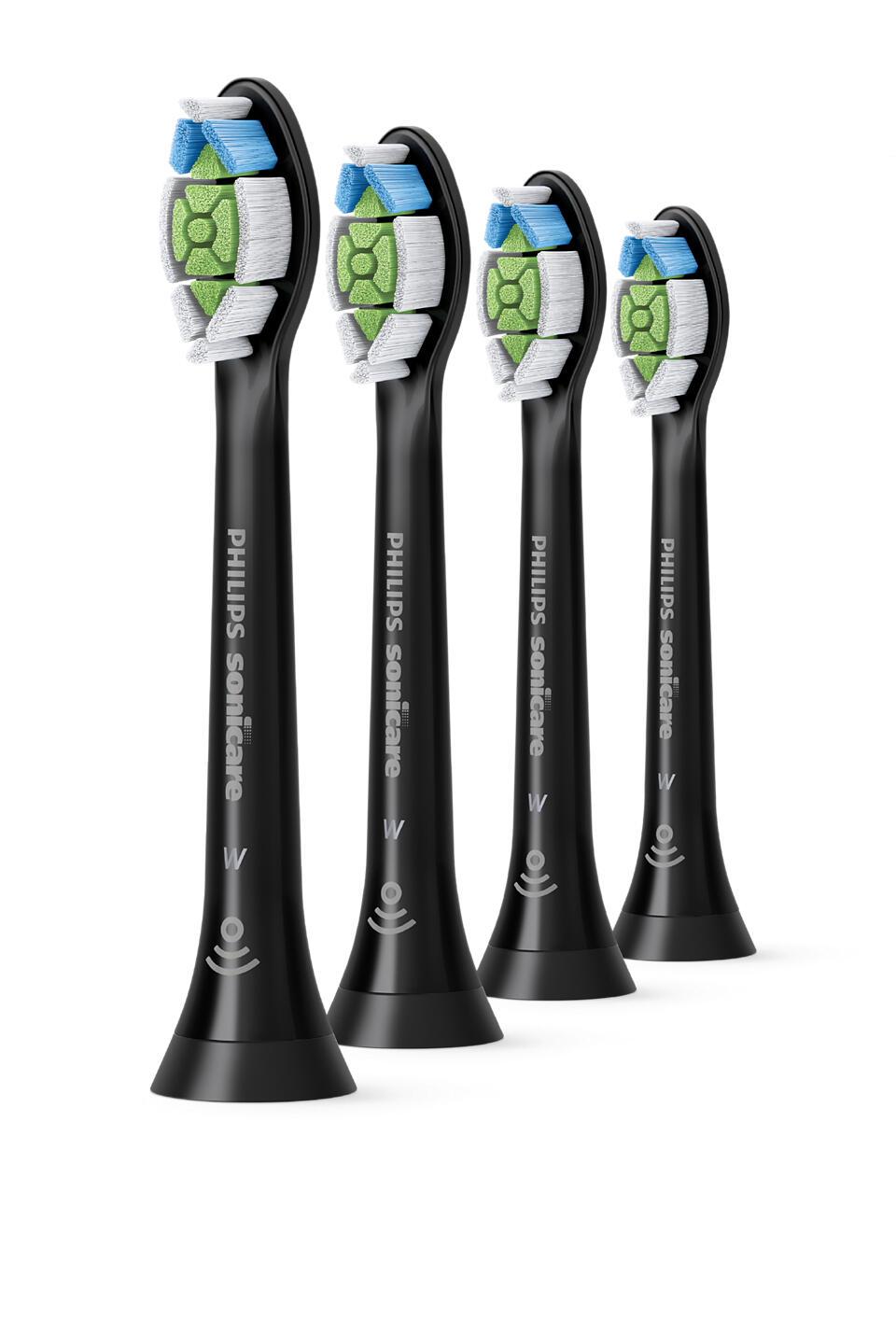 Philips Spazzolino da denti collegabile Sonicare W2 Optimal White / HX6064/88 Nero 4-Pack
