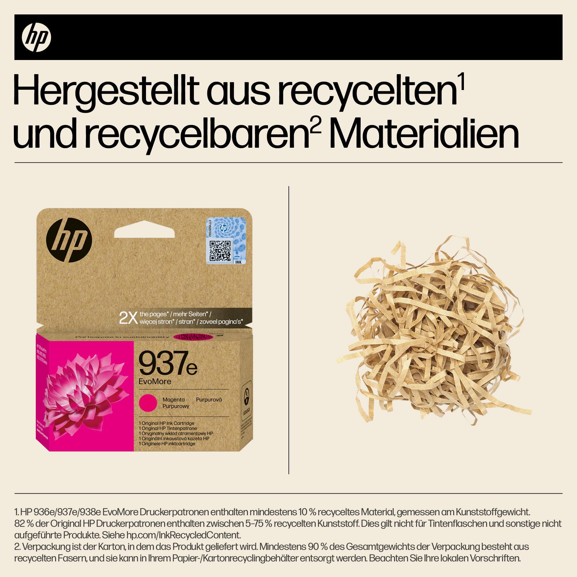 HP Tinta 937E / 4S6W7NE Magenta XL
