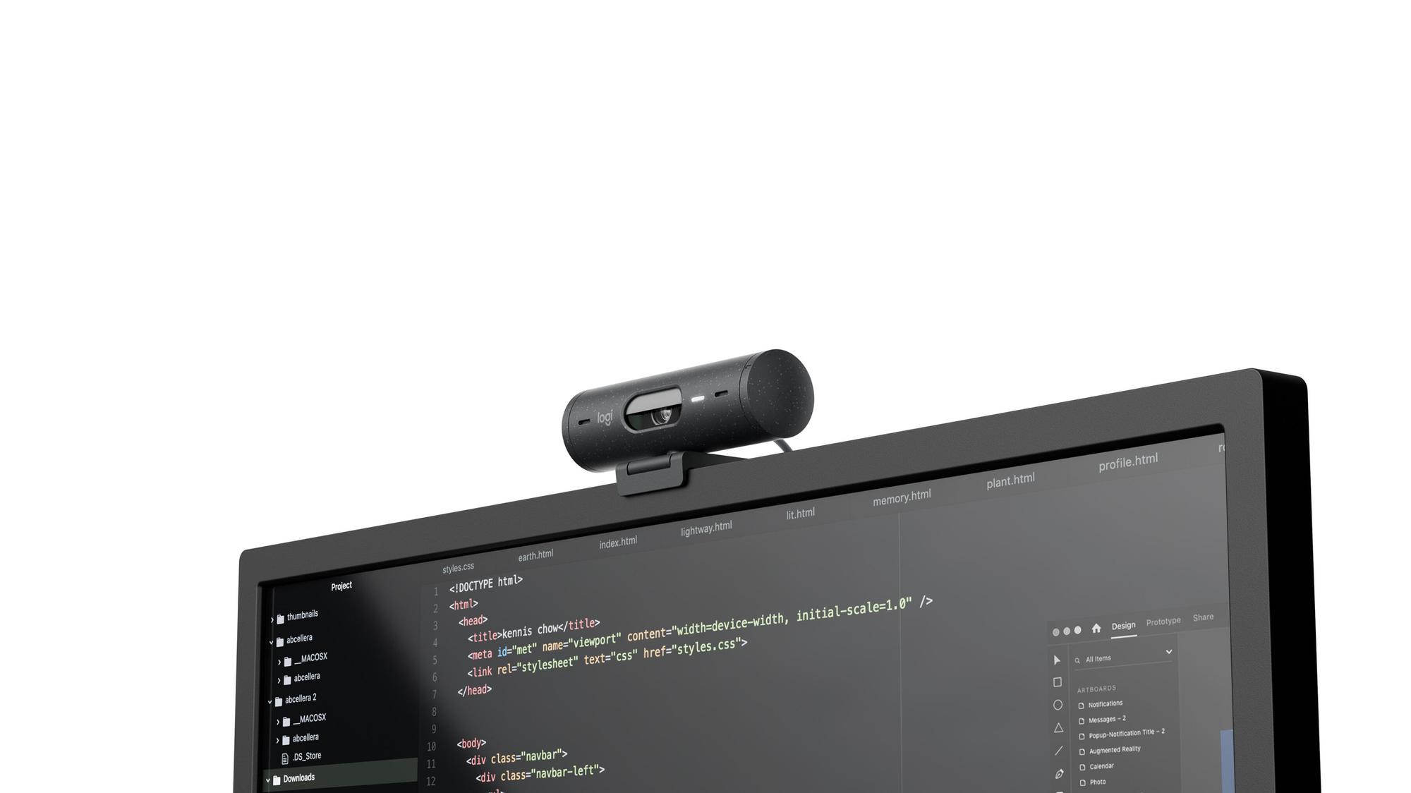 Logitech Cámara web Brio 500 / 960-001422 Grafito