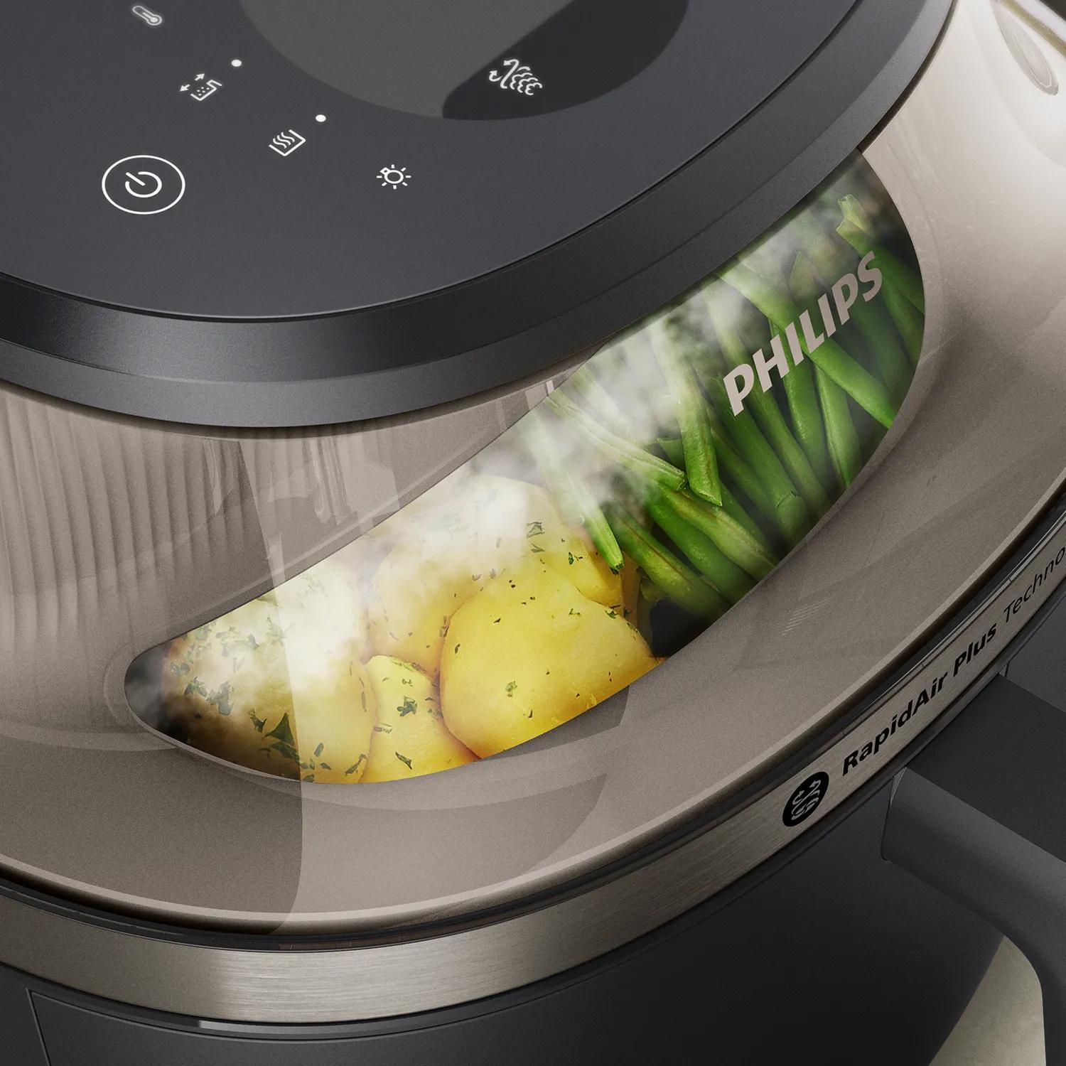 Philips Heißluft Fritteuse Series 5000 / NA547/07 Schwarz, Gold