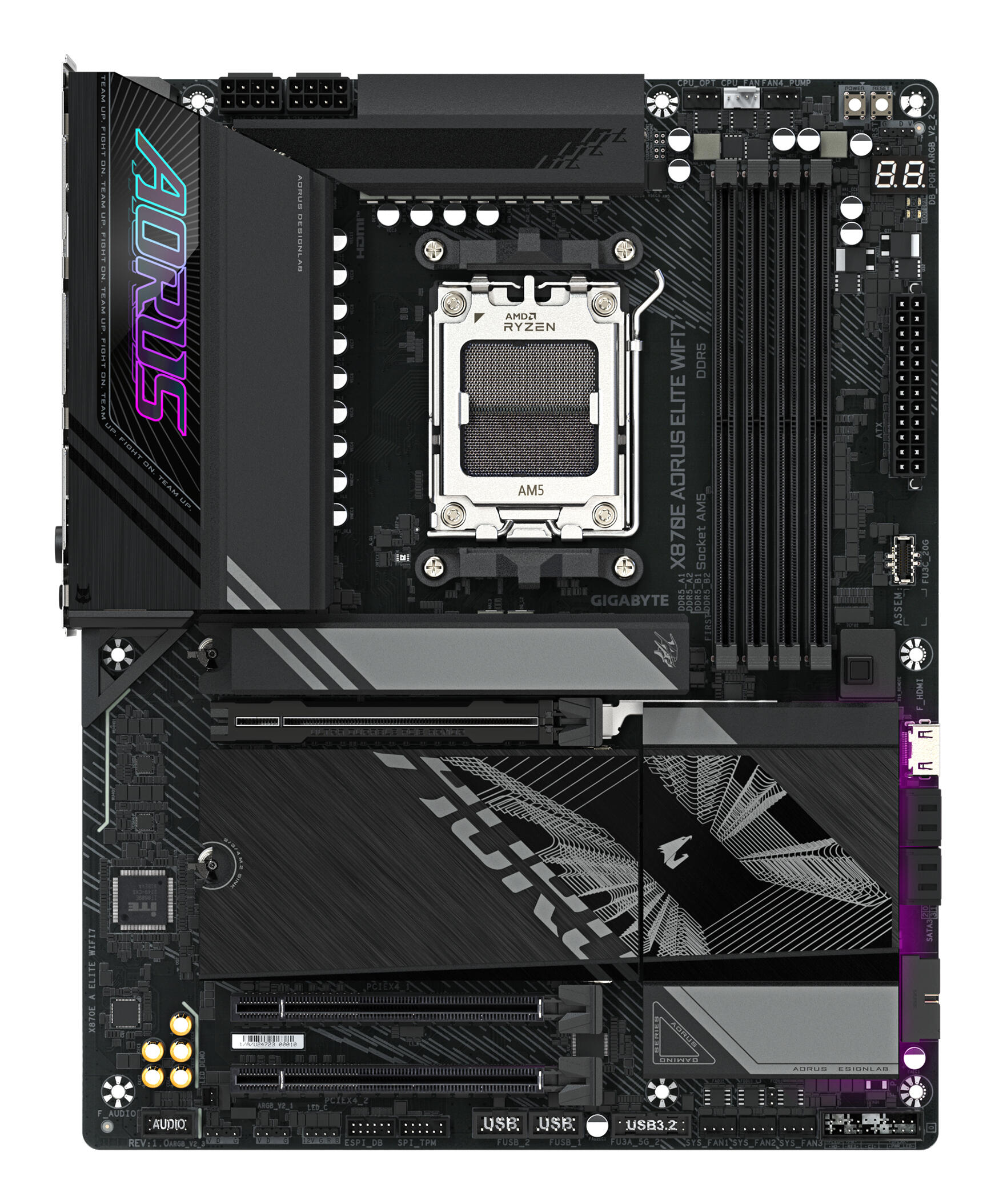 GIGABYTE Placa base X870E Aorus Elite WiFi7 / X870E A ELITE WIFI7 Negro