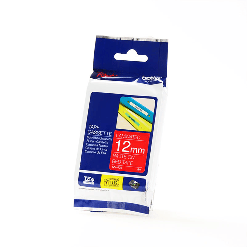 Brother Nastro TZE-435 Bianco su rosso