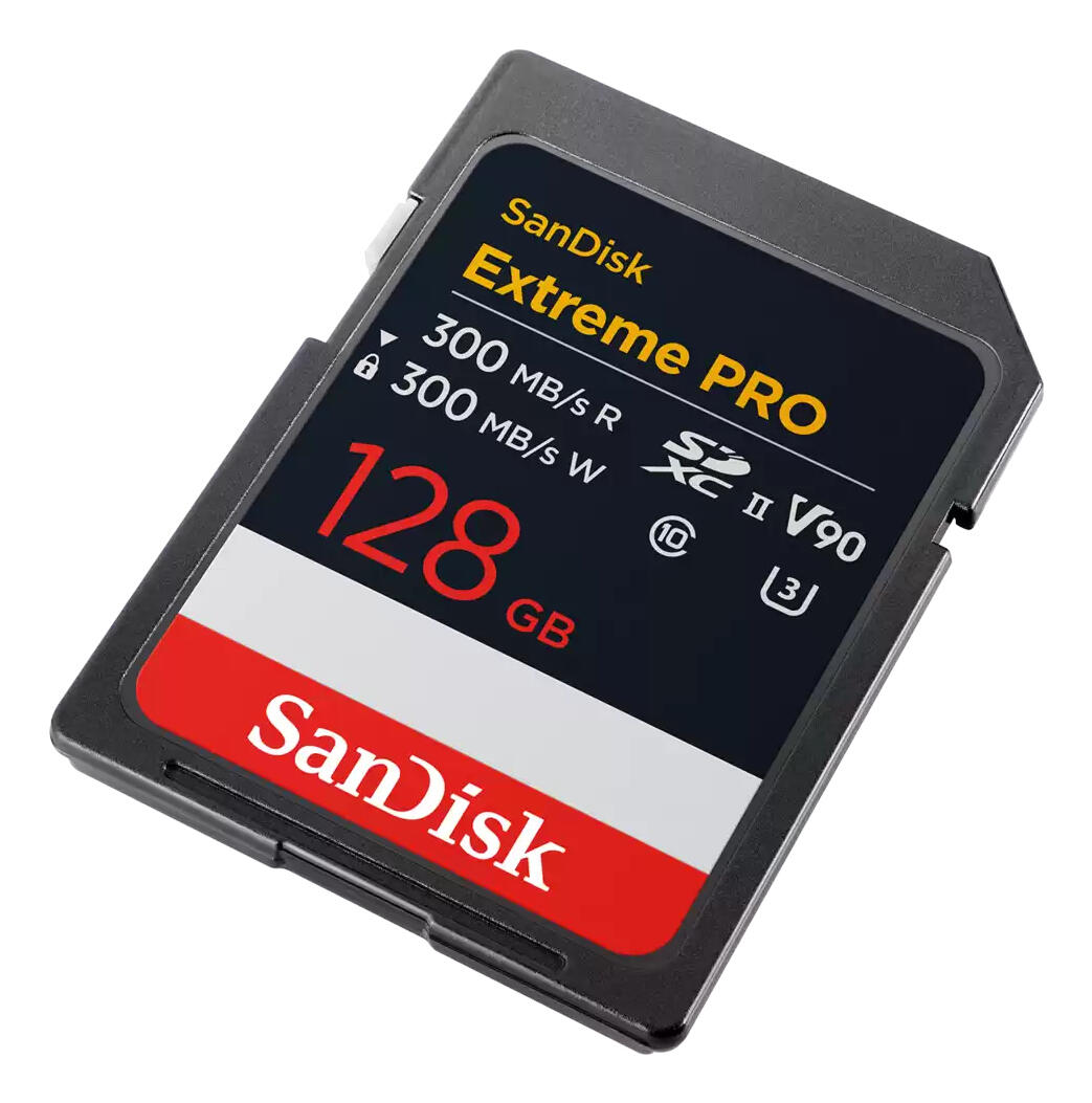 SanDisk Tarjeta SD Extreme Pro 128GB V90 / SDSDXDM-128G-GN4IN Negro
