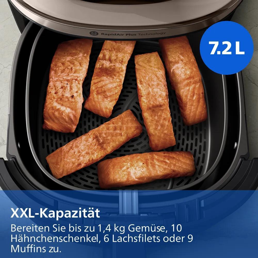 Philips Heißluft Fritteuse Series 5000 / NA547/07 Schwarz, Gold