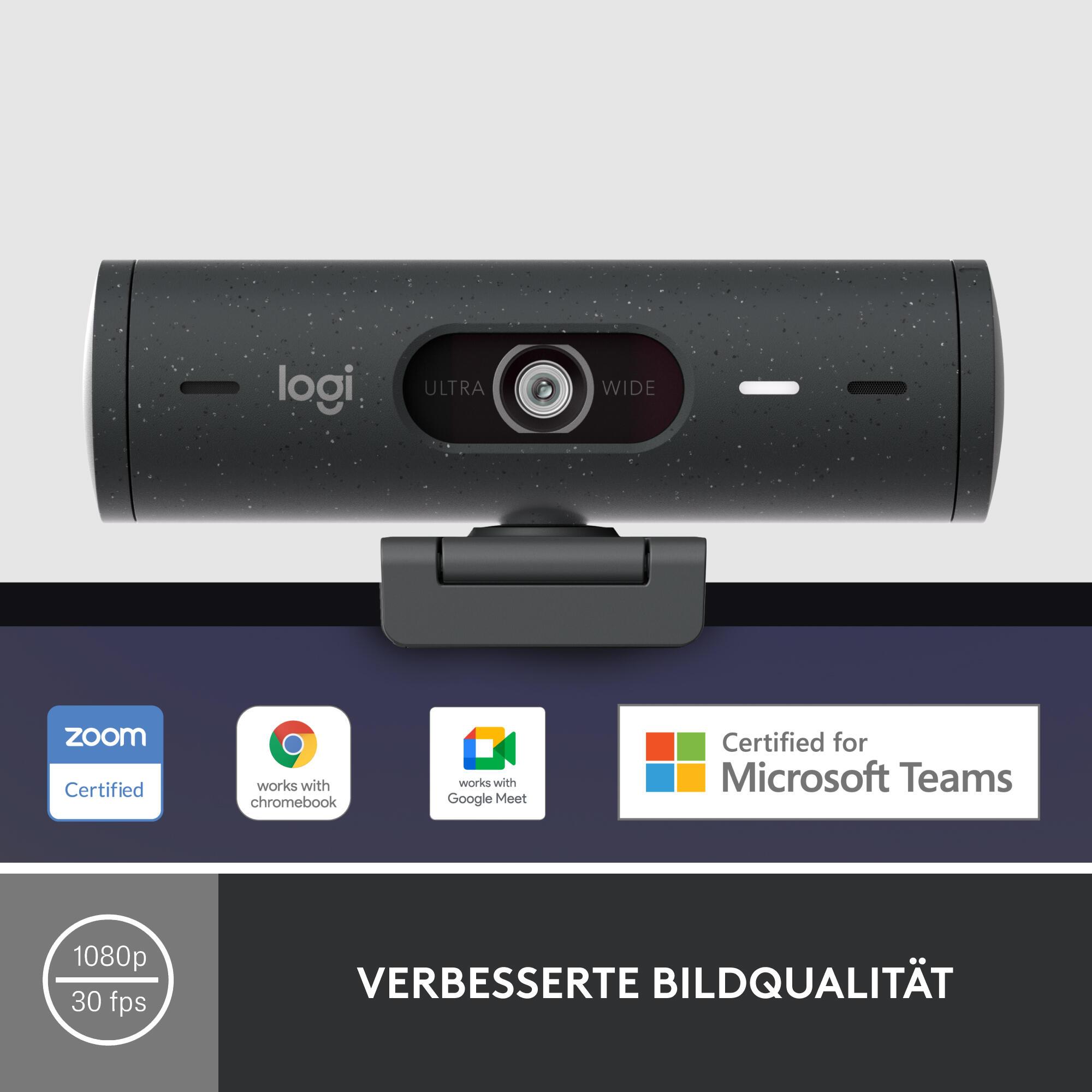 Logitech Cámara web Brio 500 / 960-001422 Grafito
