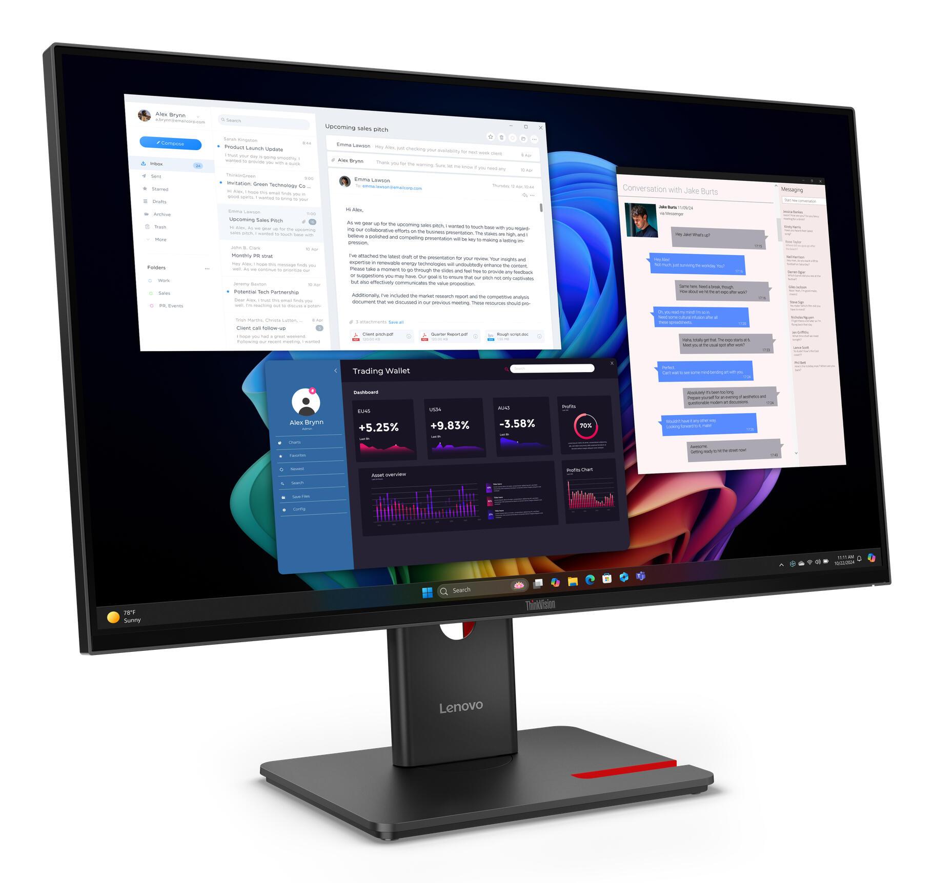 Lenovo Monitor ThinkVision T27UD-40 / 64AFGAT2EU Negro 68,6 cm (27")