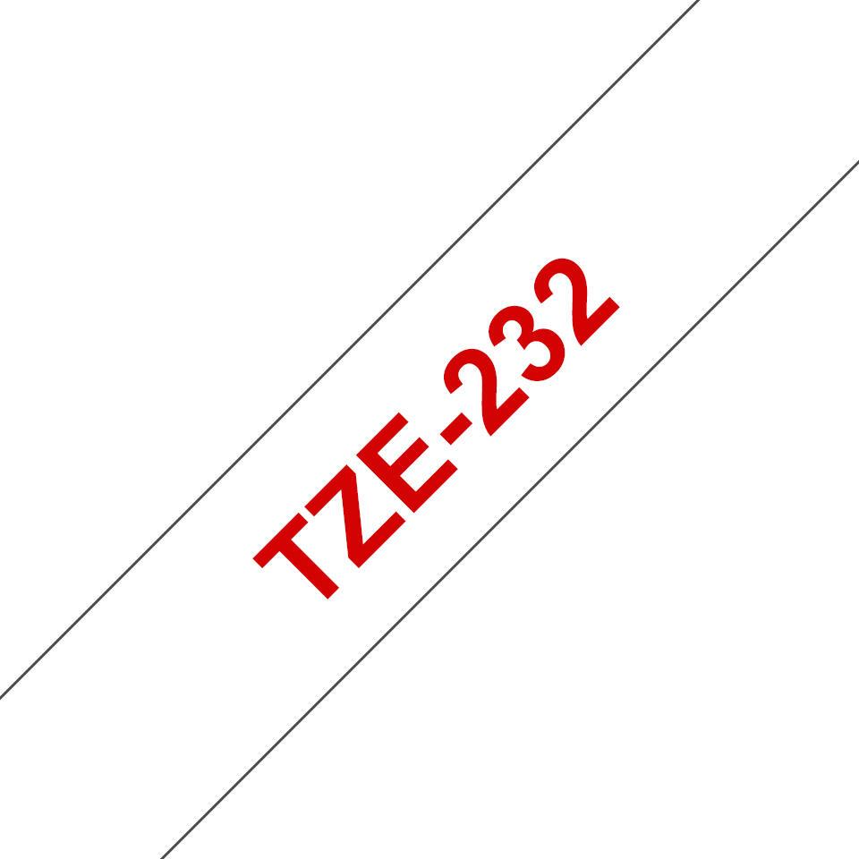 Brother Farbband TZE-232 / TZE232 Rot, Weiß