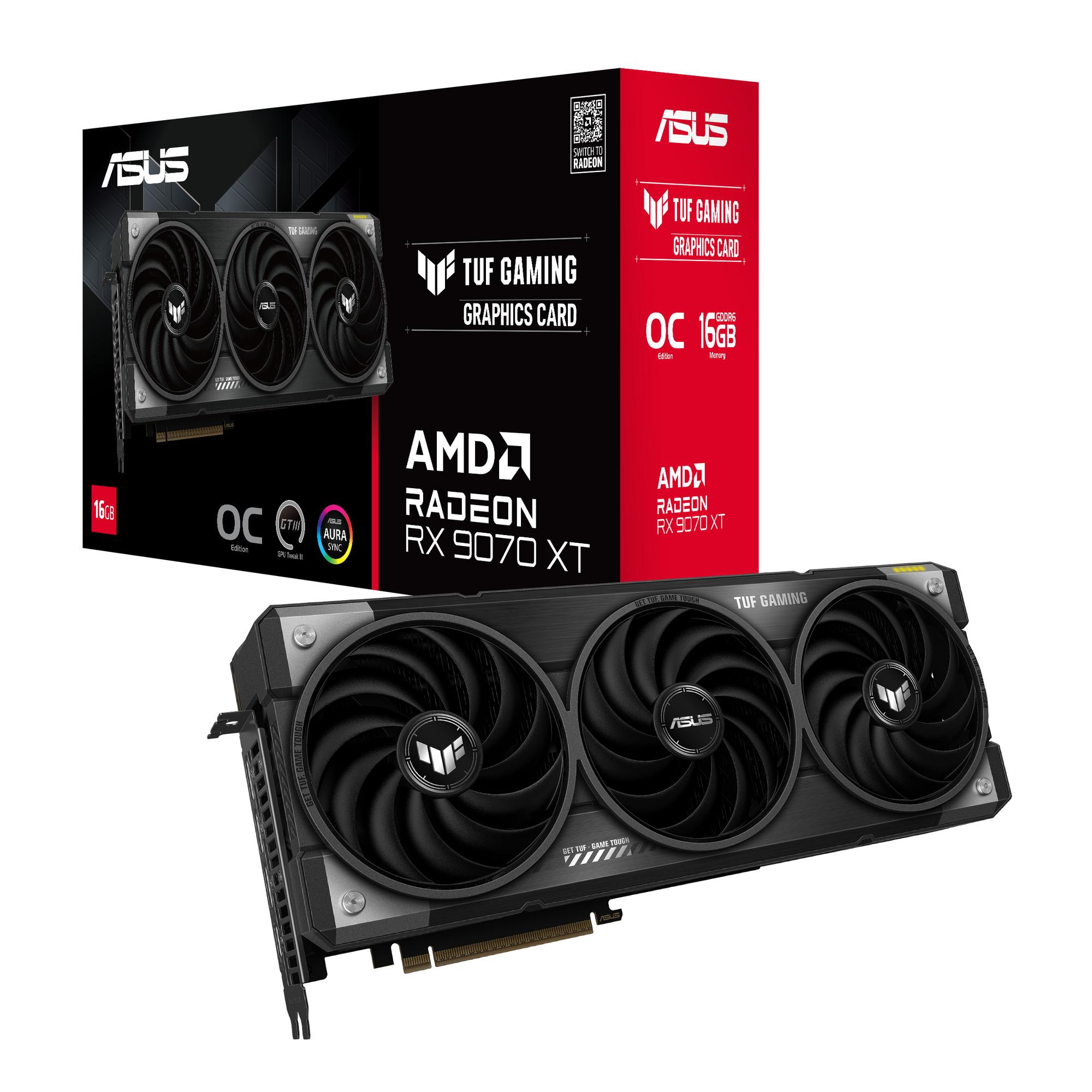 ASUS Grafikkarte TUF RX9070XT O16G / 90YV0L70-M0NA00 Schwarz, Silber