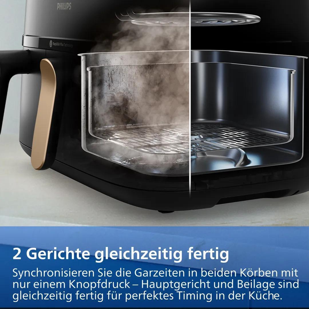 Philips Freidora de aire caliente 5000 Series / NA552/00 Negro, dorado