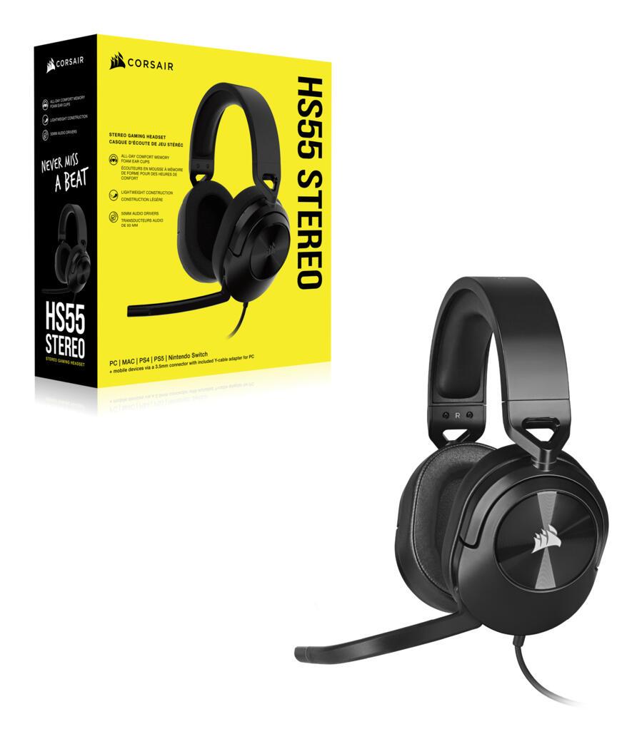 Corsair Auriculares HS55B / CA-9011260-EU Carbono