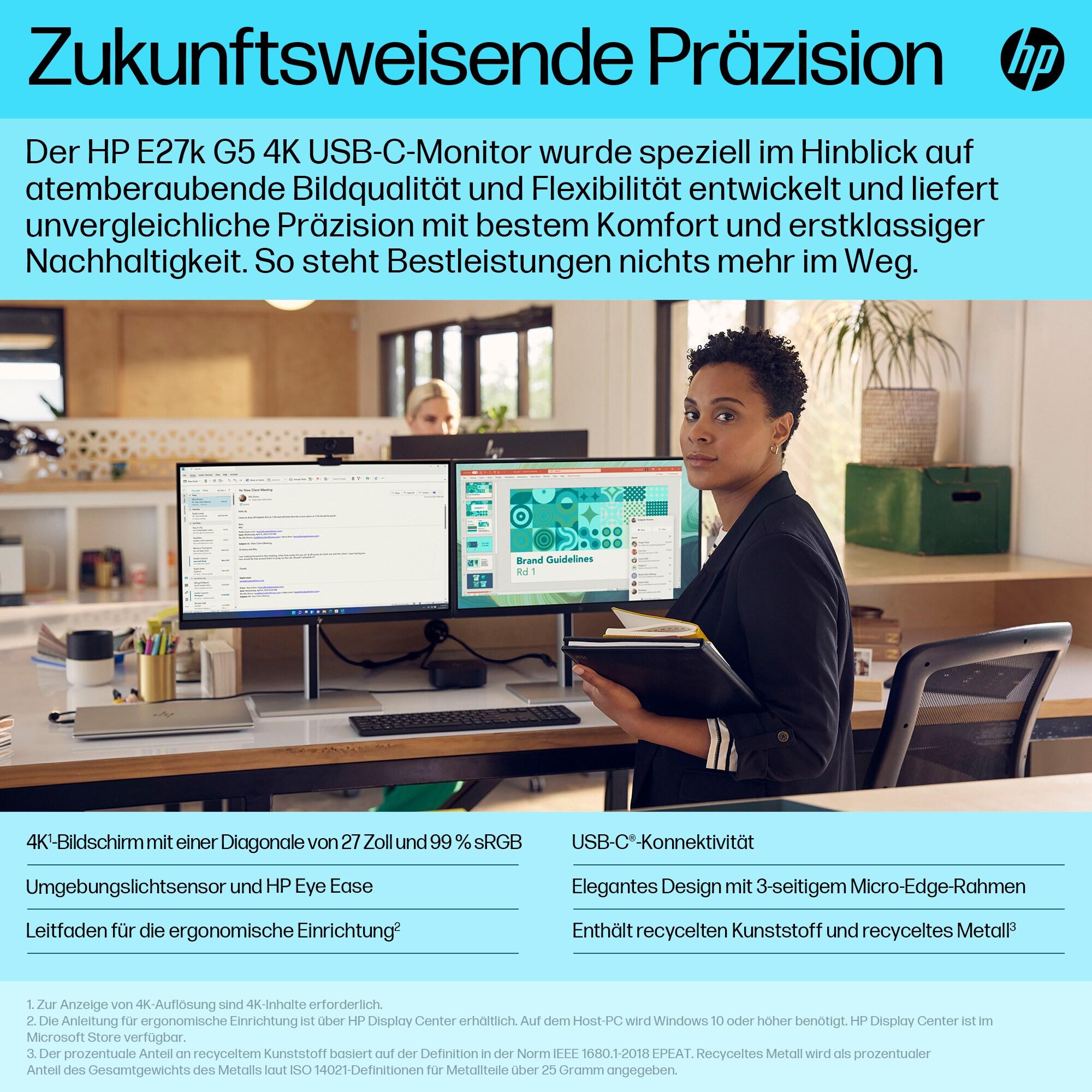 HP Monitor E27k G5 / 6N4C4AA#ABB Nero, argento 68,6 cm (27")