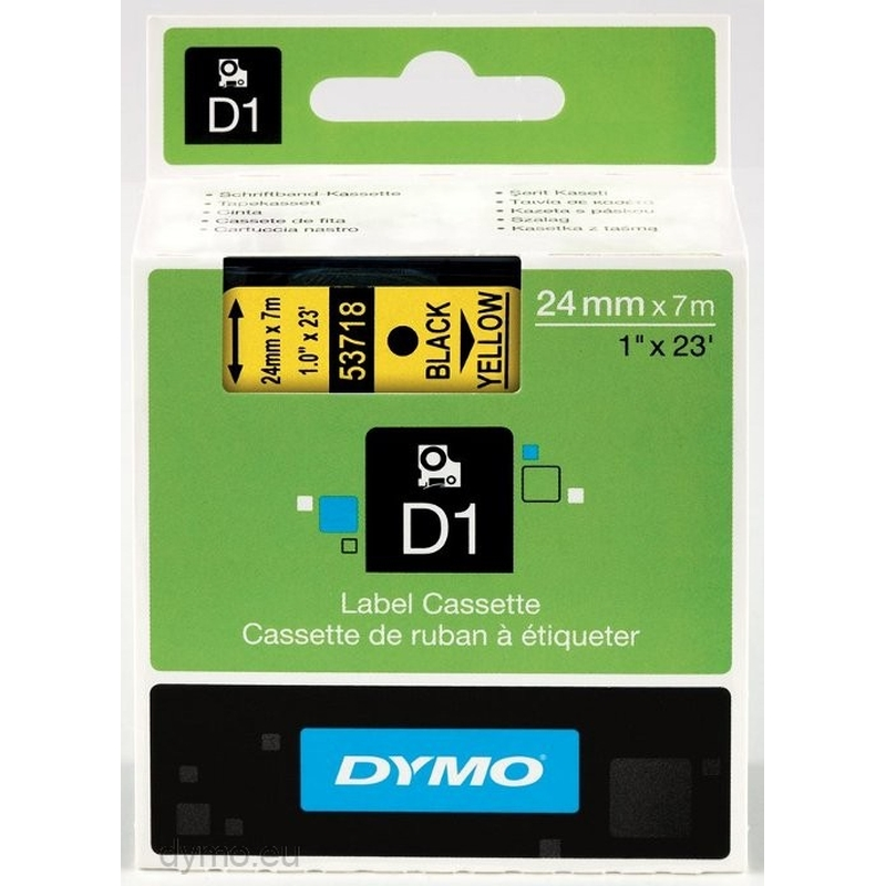 Dymo Cinta 53718 / S0720980 Negro sobre Amarillo