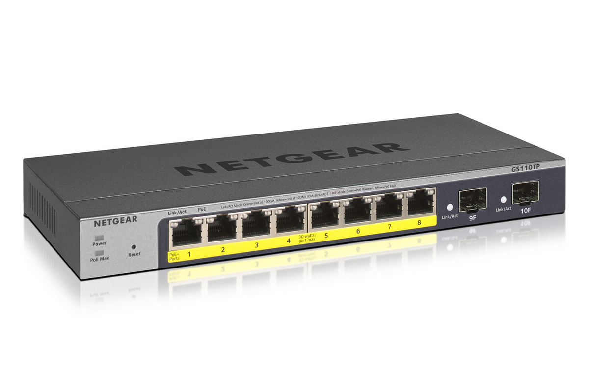Netgear Switch GS110TP / GS110TP-300EUS Schwarz