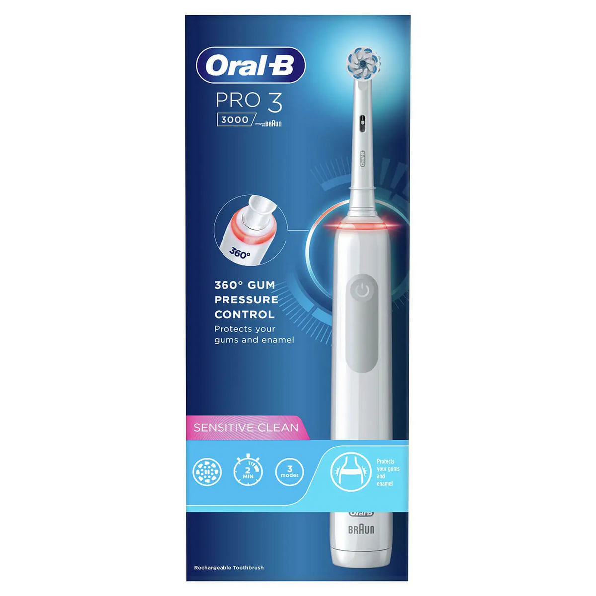 Oral-B Spazzolino da denti Pro 3 3000 Sensitive Clean / 760918 Bianco