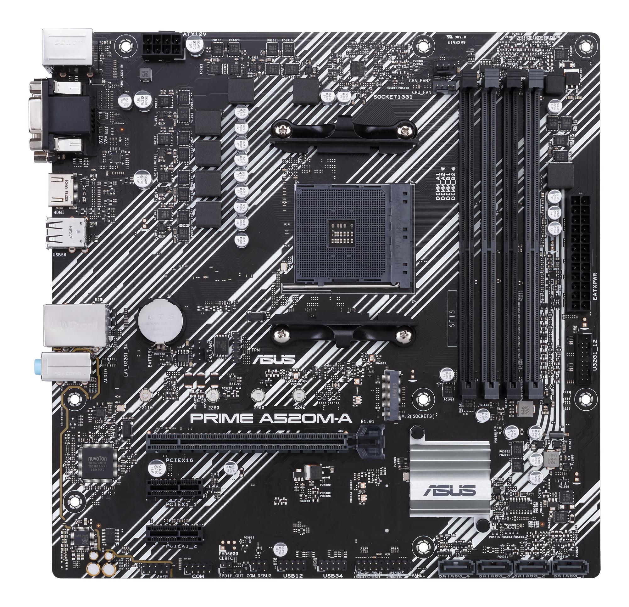 ASUS Scheda madre Prime A520M-A II / 90MB17H0-M0EAYC Nero, grigio