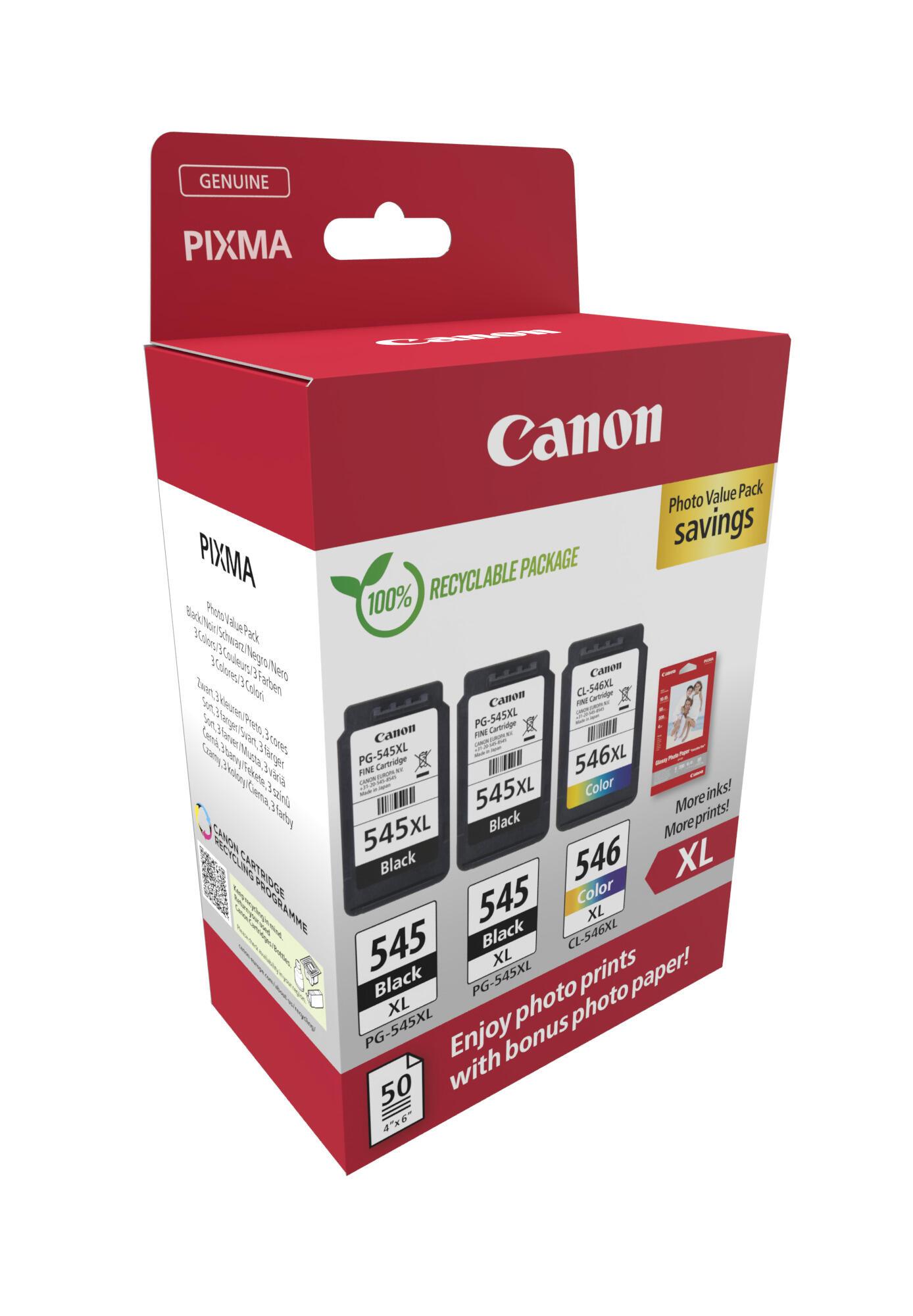 Canon Ink PG-545XL/CL-546XL / 8286B015 BK,C,M,Y XL Multipack