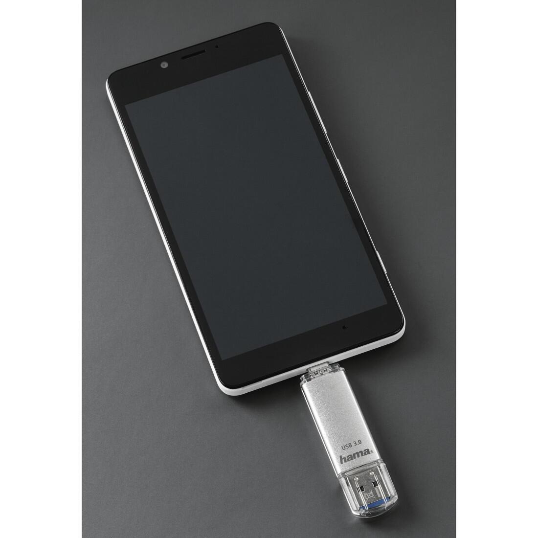 Hama USB Stick C-Laeta 64GB USB-C USB-A / 00124163 Silber