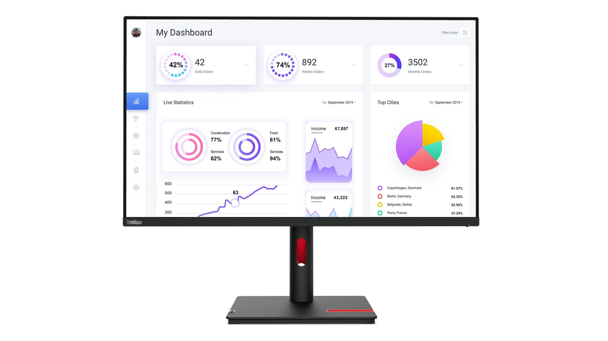 Lenovo Monitor T32p-30 / 63D2GAT1EU Negro Standard 80 cm (31,5")
