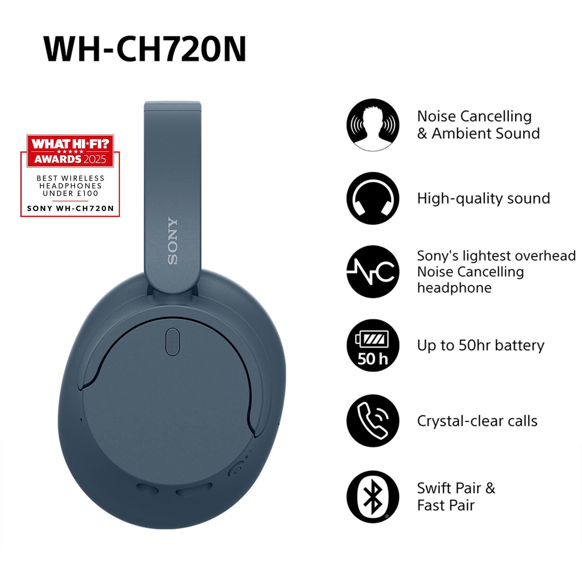 Sony Cuffie WH-CH720N / WHCH720NL.CE7 Blu
