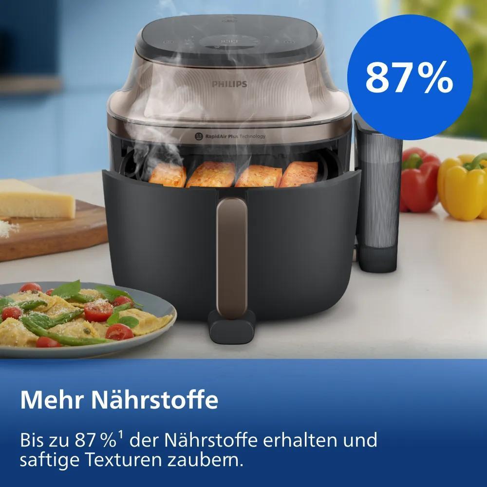 Philips Heißluft Fritteuse Series 5000 / NA547/07 Schwarz, Gold