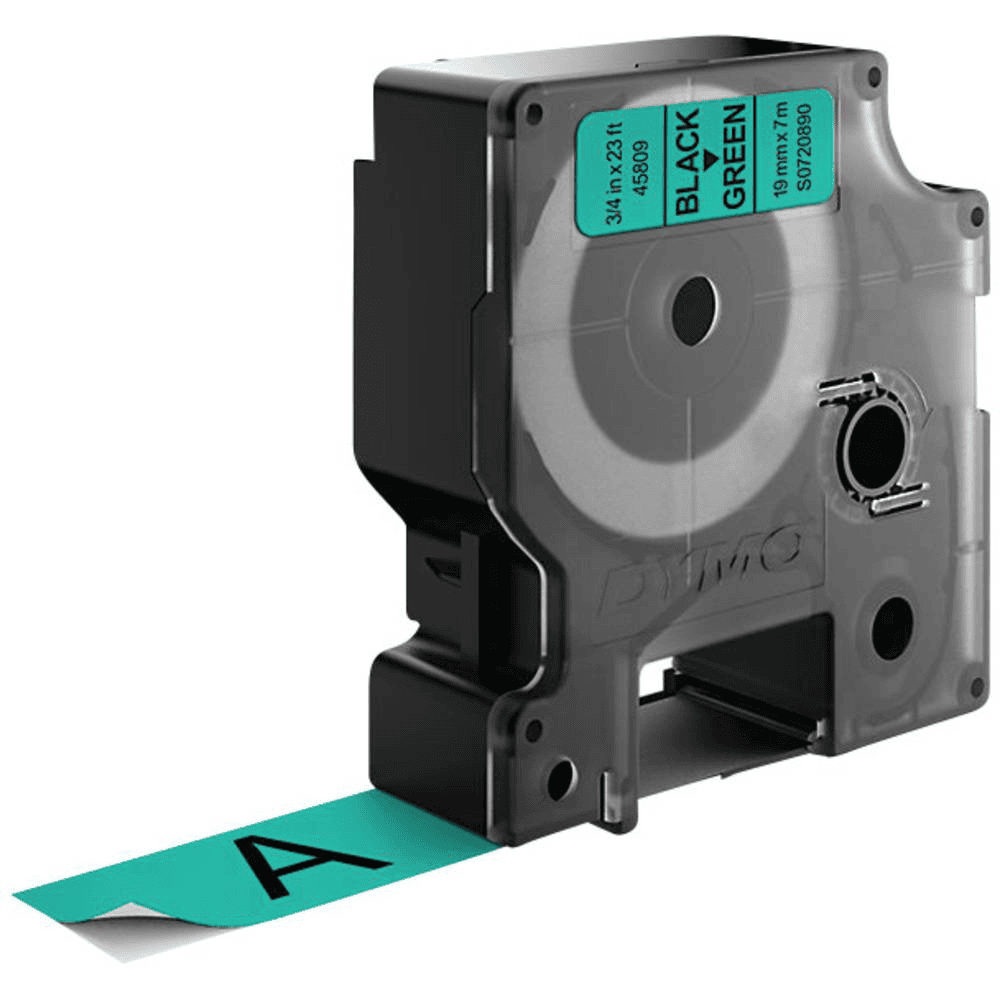 Dymo Ribbon 45809 / S0720890 Black on Green