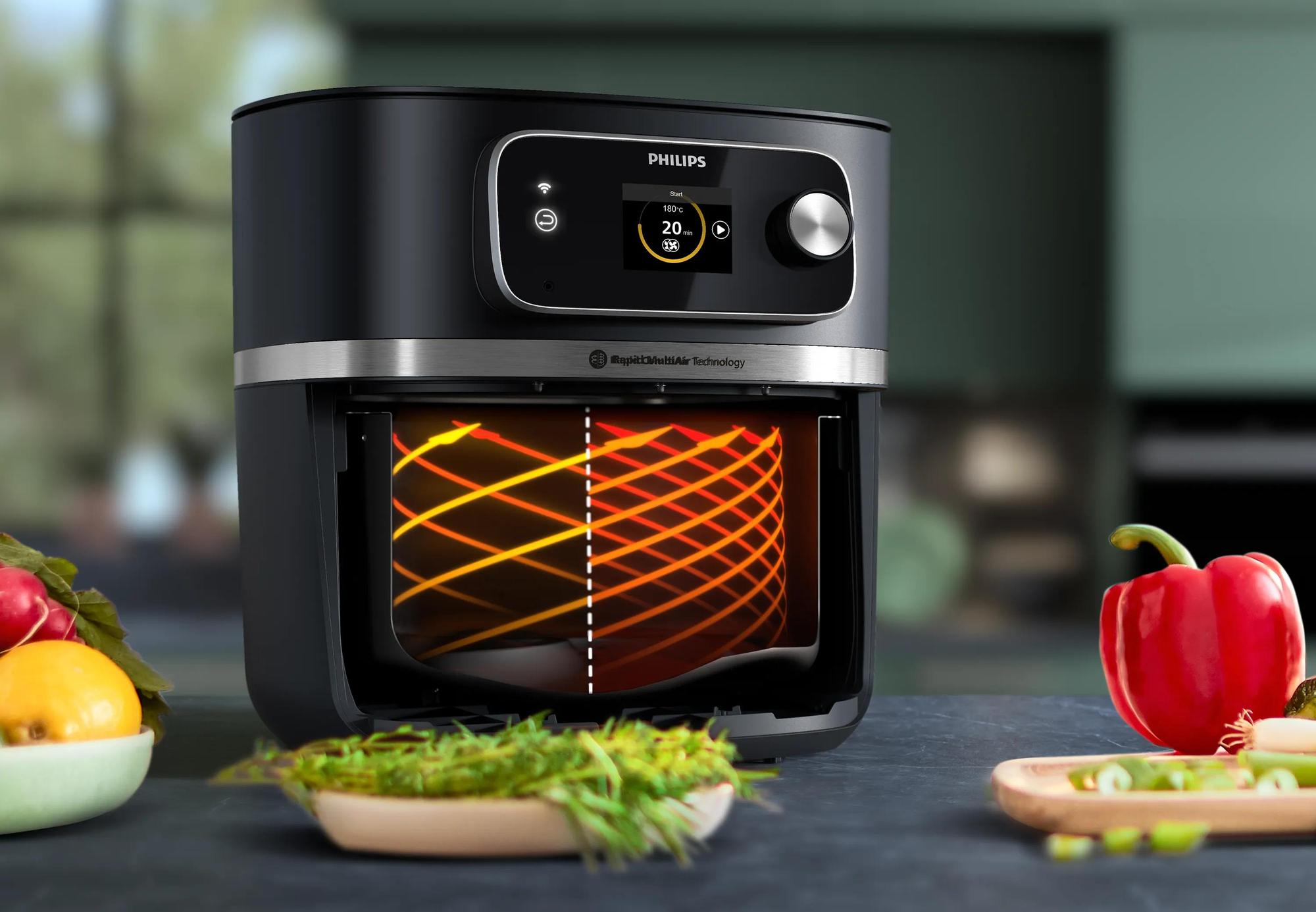 Philips Heißluft Fritteuse Series 7000 / HD9880/90 Schwarz XXL