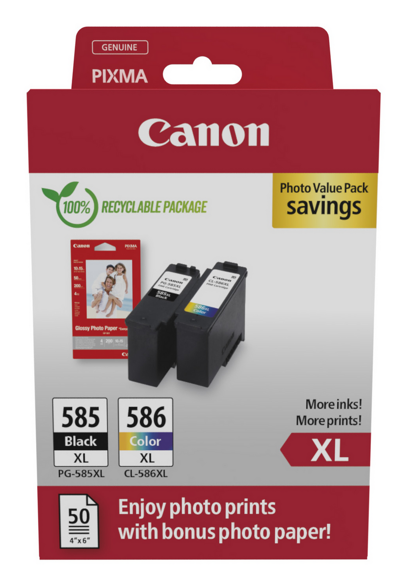 Canon Tinte PG-585XL/CL-586XL / 6204C005 BK,C,M,Y XL Multipack