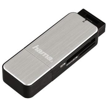 Hama SD-Kartenleser USB-A / 00123900 Schwarz, Silber