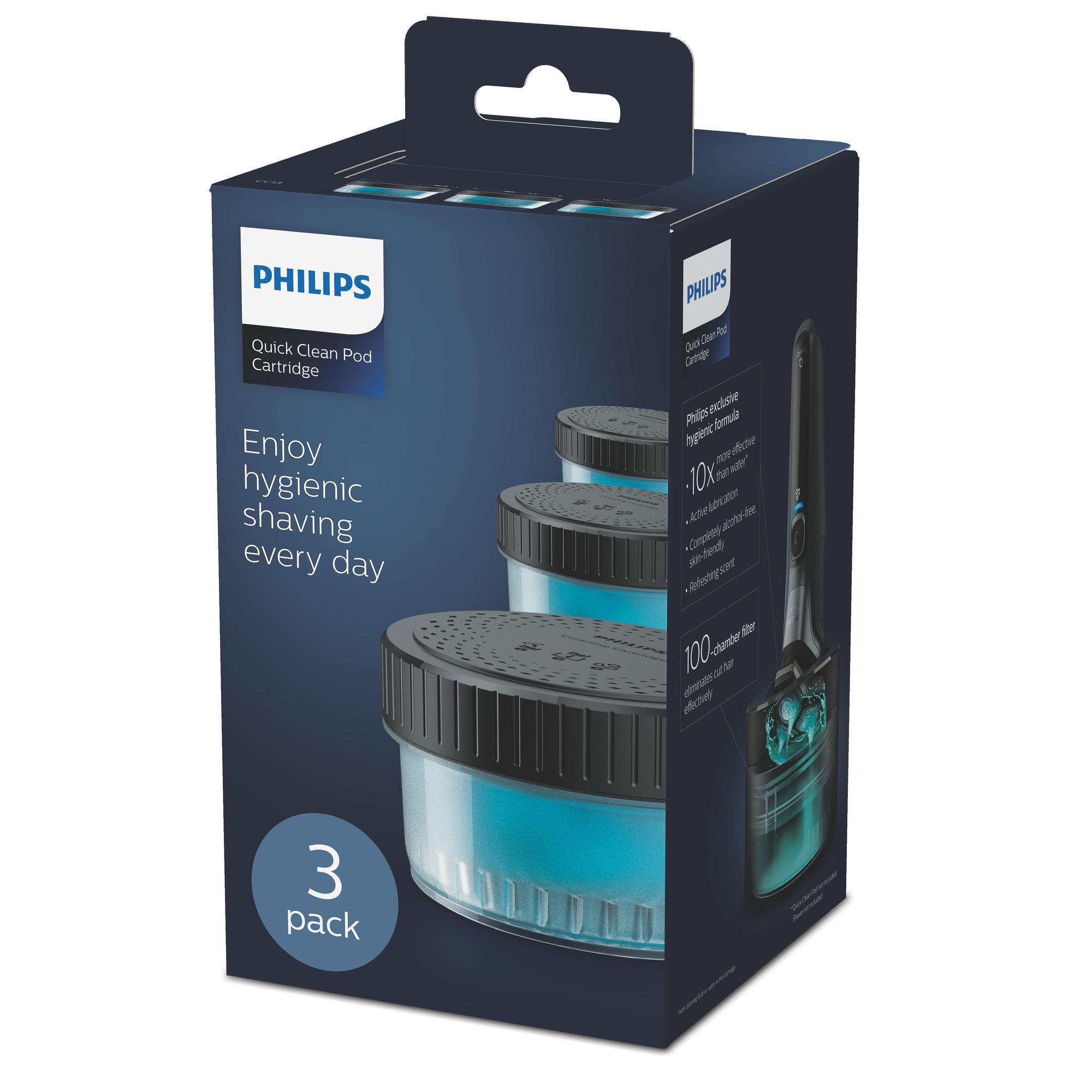 Philips Cartouche de nettoyage Quick Clean Pod / CC13/50 Bleu 3-Pack