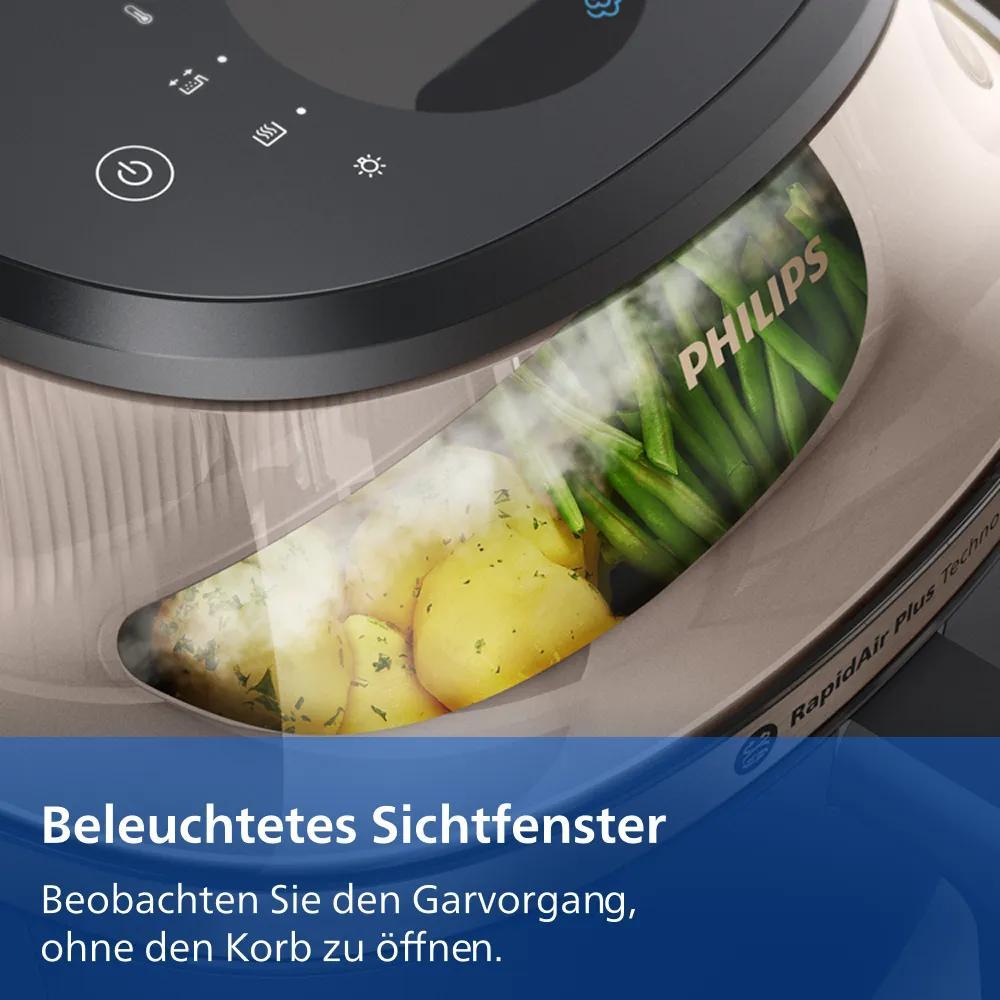 Philips Heißluft Fritteuse Series 5000 / NA547/07 Schwarz, Gold