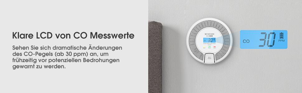 X-Sense Kohlenmonoxidmelder CO03D / ZASXS00147WEU Weiß, Grau