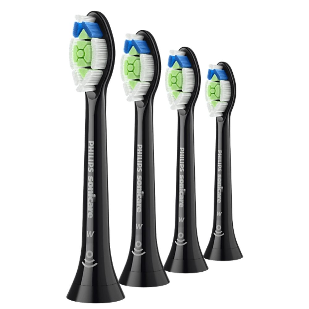 Philips Aufsteckzahnbürste Sonicare W2 Optimal White / HX6064/88 Schwarz 4-Pack