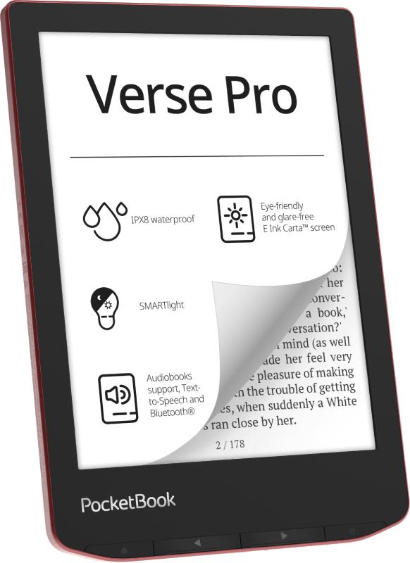 PocketBook eBook-Reader Verse Pro EU / PB634-3-WW Schwarz, Rot S