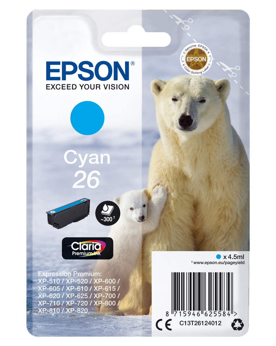 Epson Inchiostro 26 / C13T26124012 Ciano