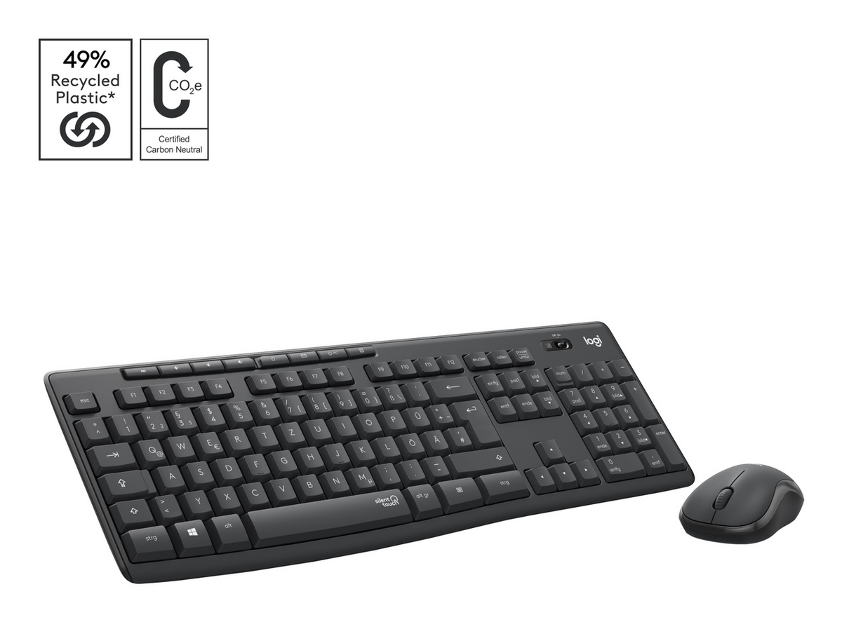Logitech Set de ratón y teclado MK295 Silent / 920-009796 Grafito