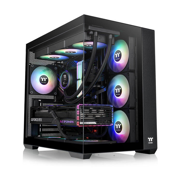 Thermaltake Carcasa de PC View 380 TG ARGB / CA-1Z2-00M1WN-00 Negro