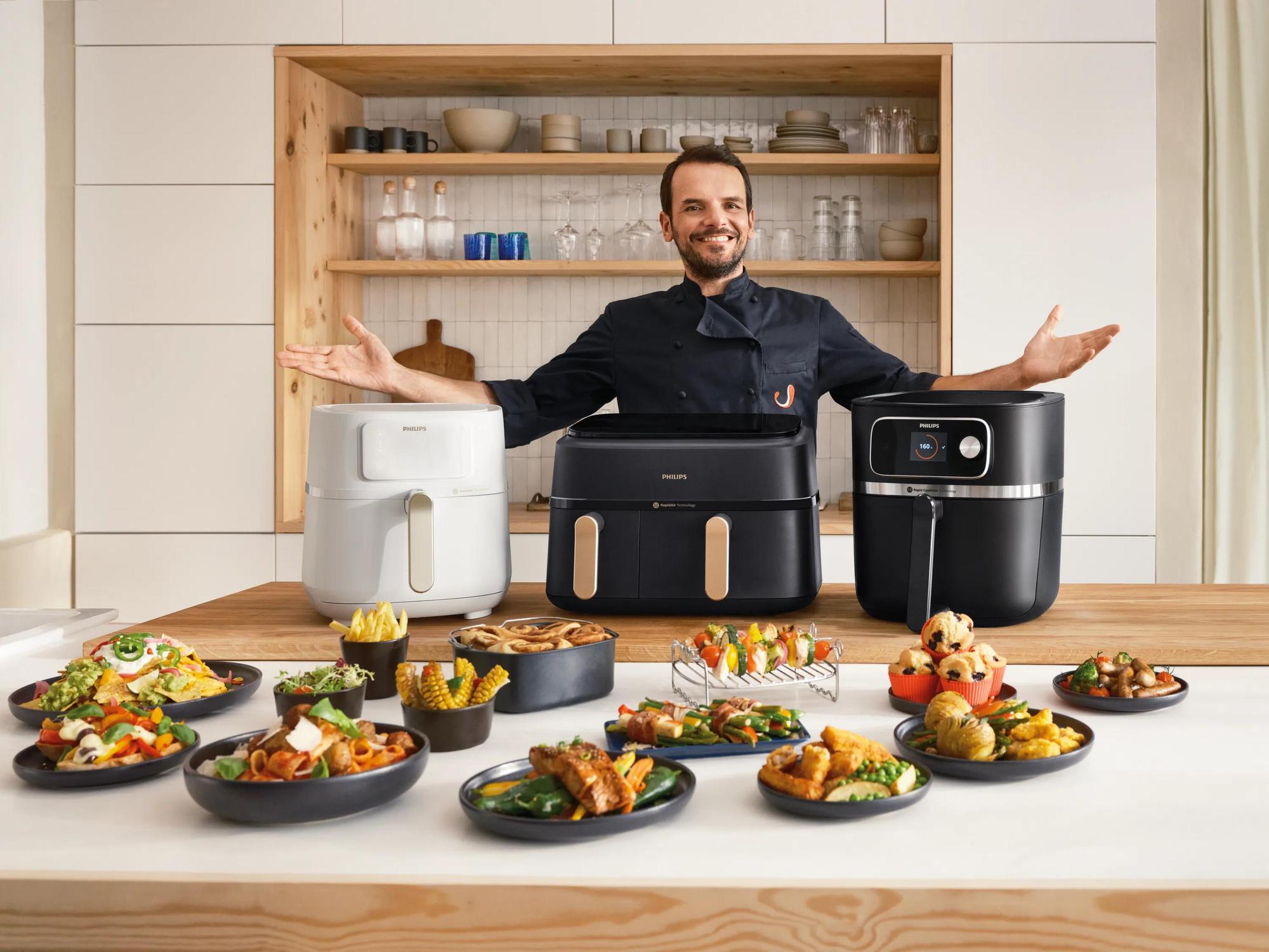 Philips Heißluft Fritteuse Series 7000 / HD9880/90 Schwarz XXL